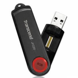 USB-flash-Disk TRANSCEND JetFlash 220 8GB, USB 2.0 Fingerabdruck (TS8GJF220) rot