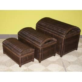 Rattan Körbe-Set von 3 schwarz (n053t)