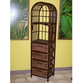 Rattan-Regal 4 fach-schwarz (N046T)