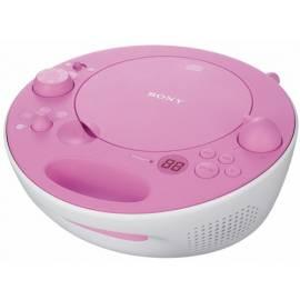 Radio mit CD-SONY-ZSE5L rosa weiss/rosa