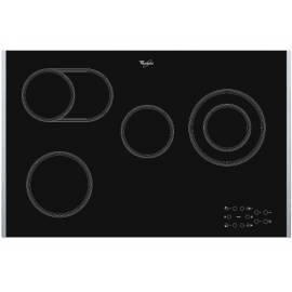 Keramik Glas Kochfläche WHIRLPOOL Akt 836 LX Schwarz/Edelstahl/Glas